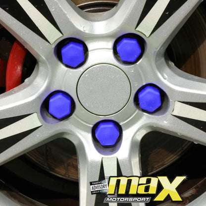 17mm -Silicone Protective Wheel Nut Covers (Blue) maxmotorsports