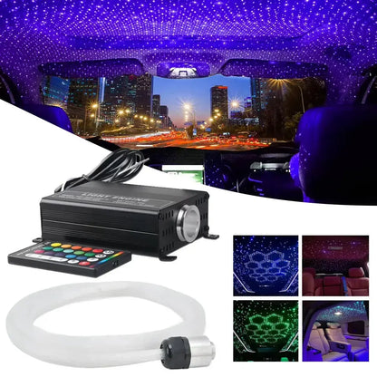 18W App Control Car Roof Fiber Optic Starry Light Kit - 300 Stars Max Motorsport