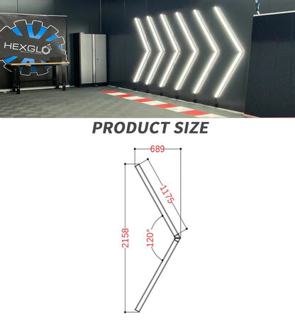 2 Piece Arrow Style LED Hex Light Kit Hexglo - Hexagon LED Lighting