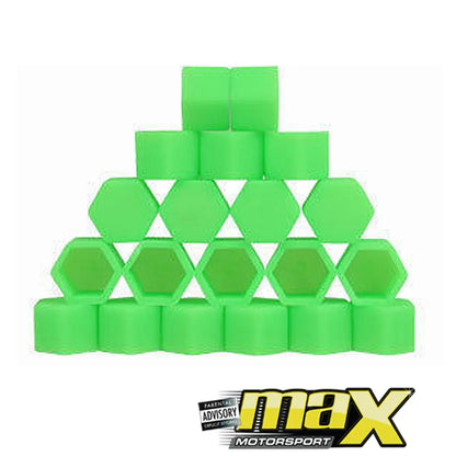 21mm - Silicone Protective Wheel Nut Covers (Green) maxmotorsports