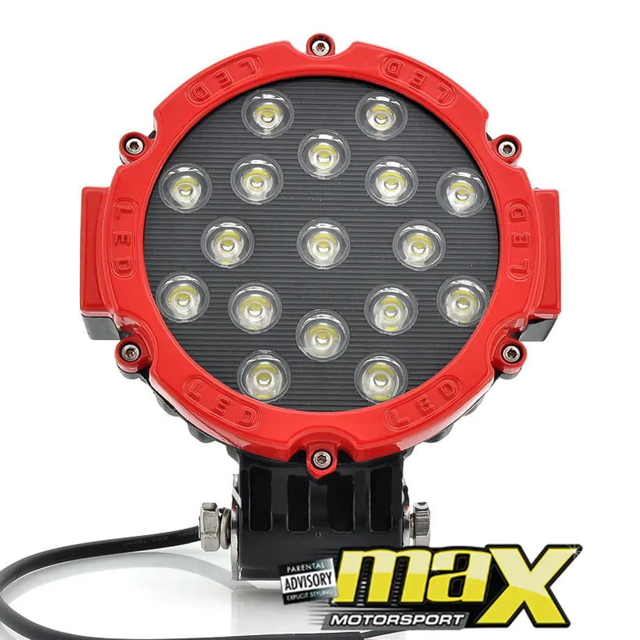Led 17 R/rw 7 Inch 17 LED Round Spotlight (51W) - Red – Max Motorsport