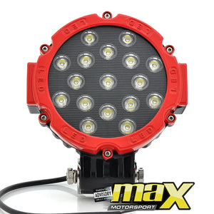 5 Inch 17 LED Round Spotlight (51W) - Red maxmotorsports
