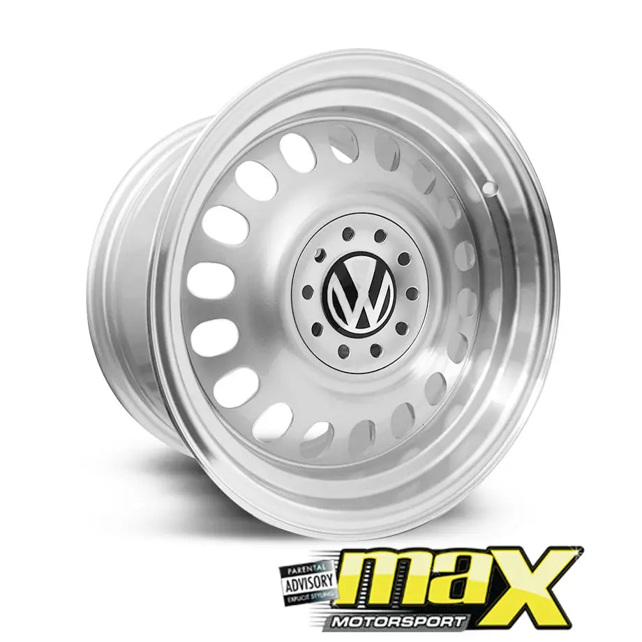 15 Inch Mag Wheel - MX5033-A Transporter Old Skool Style Wheels (4x100/5x100 PCD) Max Motorsport