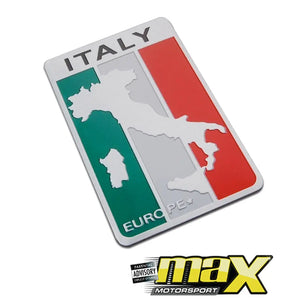 Aluminum Italian Land Stick On Emblem Badge maxmotorsports