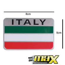 Load image into Gallery viewer, Aluminum Italy Flag Stick On Emblem Badge maxmotorsports
