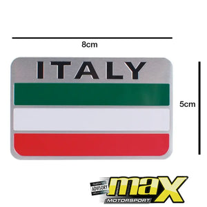 Aluminum Italy Flag Stick On Emblem Badge maxmotorsports