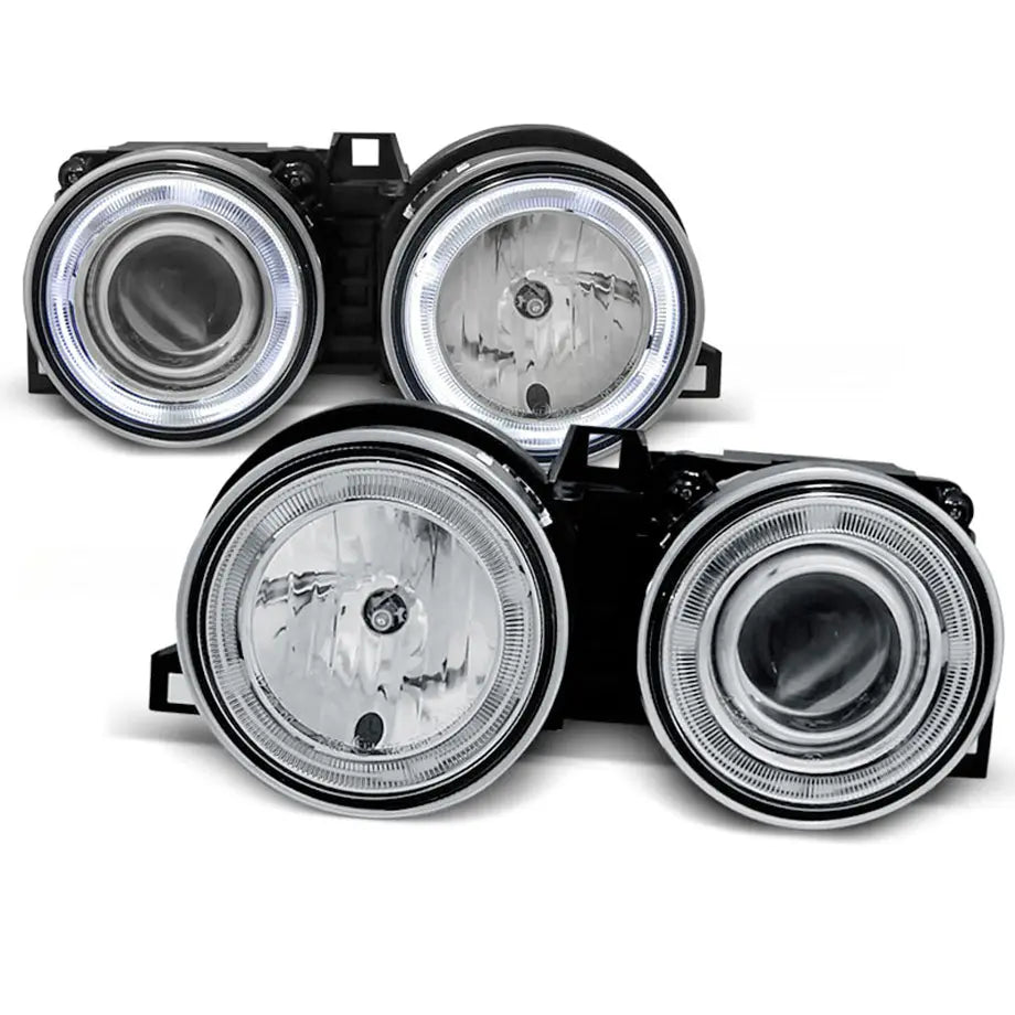 BM E30 3-Series Crystal Angel Eye Projector Headlights maxmotorsports