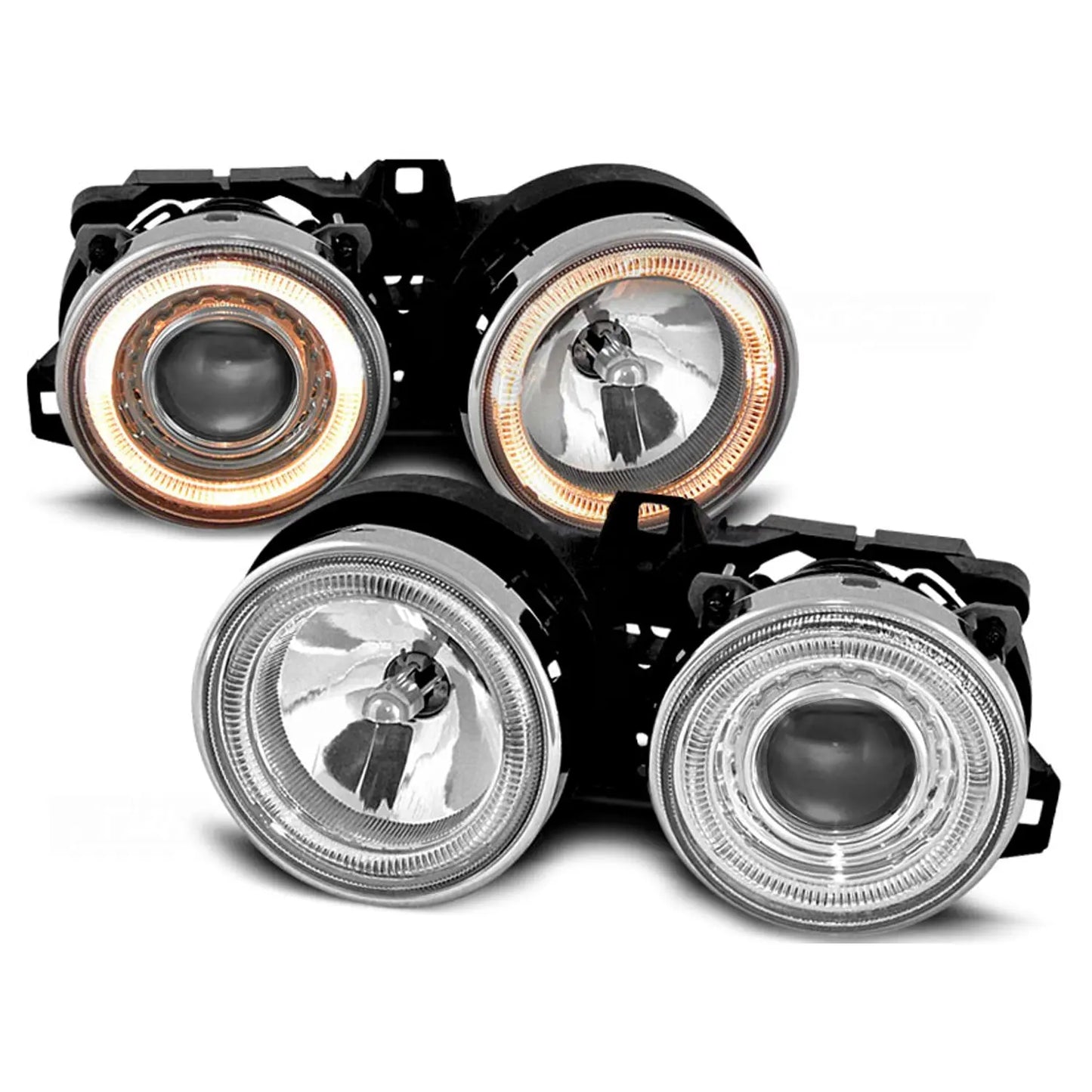 BM E30 3-Series Crystal Angel Eye Projector Headlights maxmotorsports