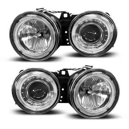 BM E30 3-Series Crystal Angel Eye Projector Headlights maxmotorsports