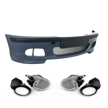 BM E46 M-Tech Plastic Front Bumper With Fogs (4-Door) Max Motorsport