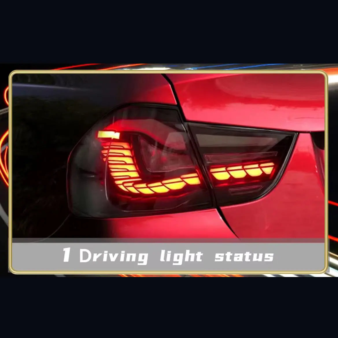 BM E90 3-Series (09-12) OLED Sequential Smoked Red Taillights Max Motorsport