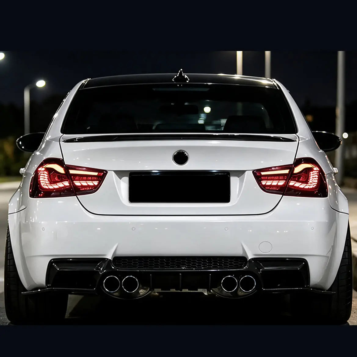 BM E90 3-Series (09-12) OLED Sequential Smoked Red Taillights Max Motorsport