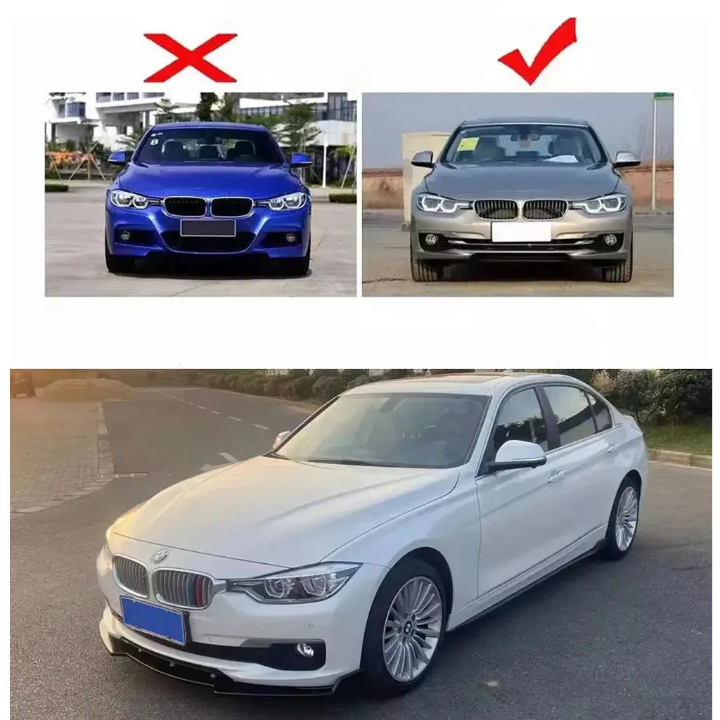 BM F30 3-Piece Non M-Tech Gloss Black 3-Piece Front Spoiler Max Motorsport