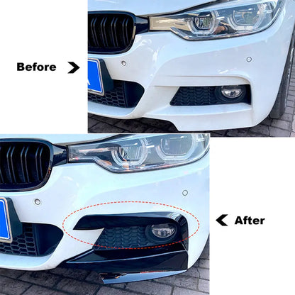 BM F30 3-Series Gloss Black Upper Front Bumper Splitter Max Motorsport