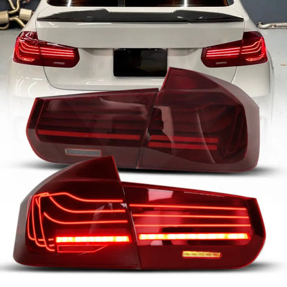 BM F30 3-Series (12-18) CSL Laser Style Smoked Red LED Taillights Max Motorsport