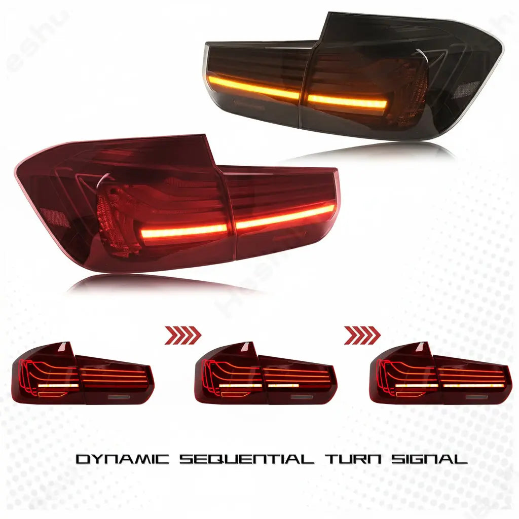 BM F30 3-Series (12-18) CSL Laser Style Smoked Red LED Taillights Max Motorsport
