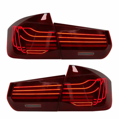 BM F30 3-Series (12-18) CSL Laser Style Smoked Red LED Taillights Max Motorsport