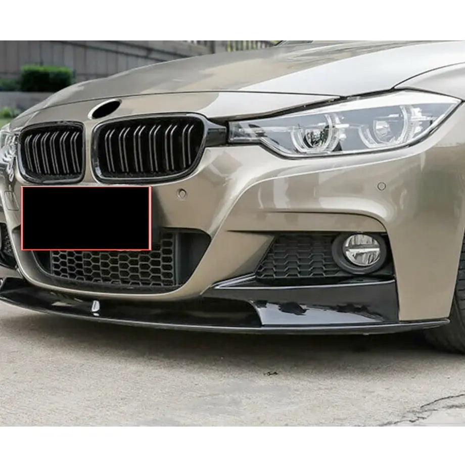 BM F30 3-Series (12-19) Gloss Black 4-Piece Front Spoiler Max Motorsport