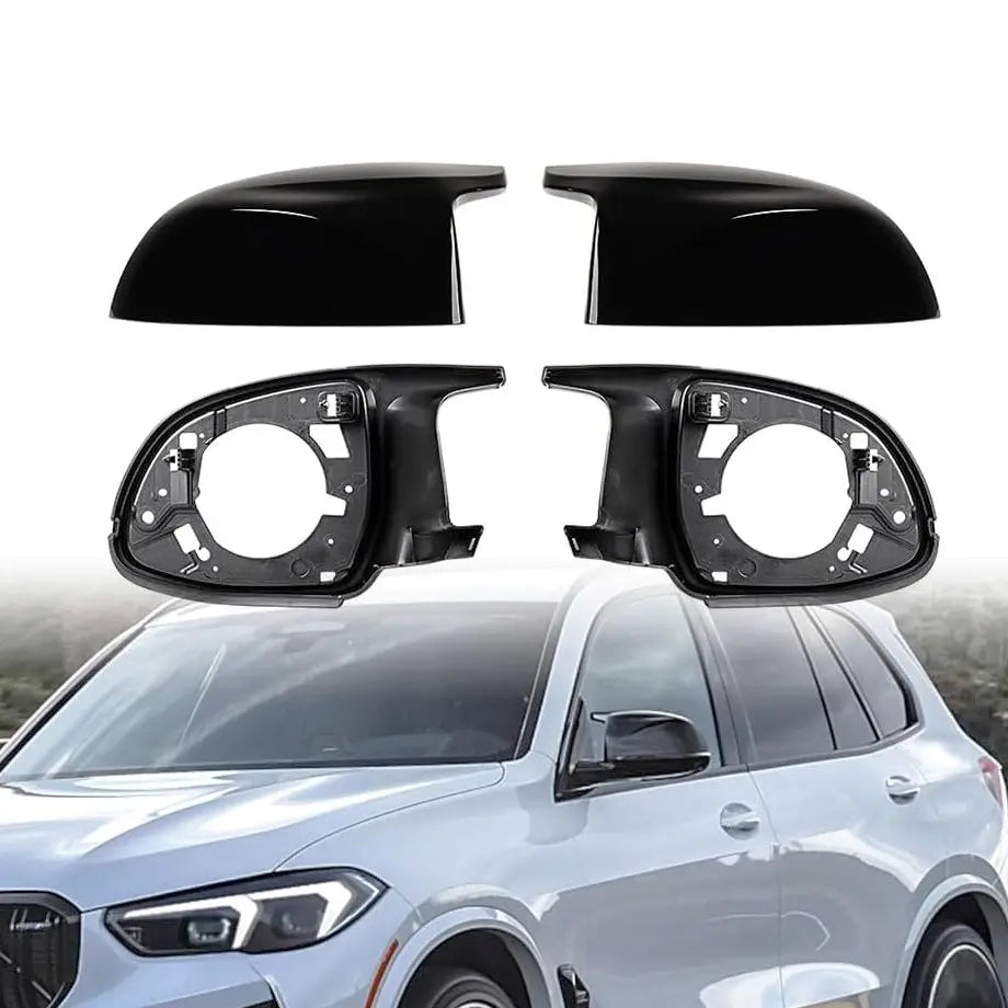 BM G01 X3 / G02 X4 / G05 X5 / G06 X6/  G07 X7 Gloss Black Wing Style Replacement  Mirror Covers (19-23) maxmotorsports