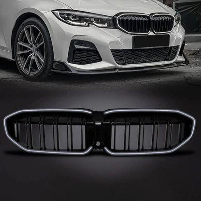 BM G20 3-Series Piano Black Double Slat LED Kidney Grille Max Motorsport