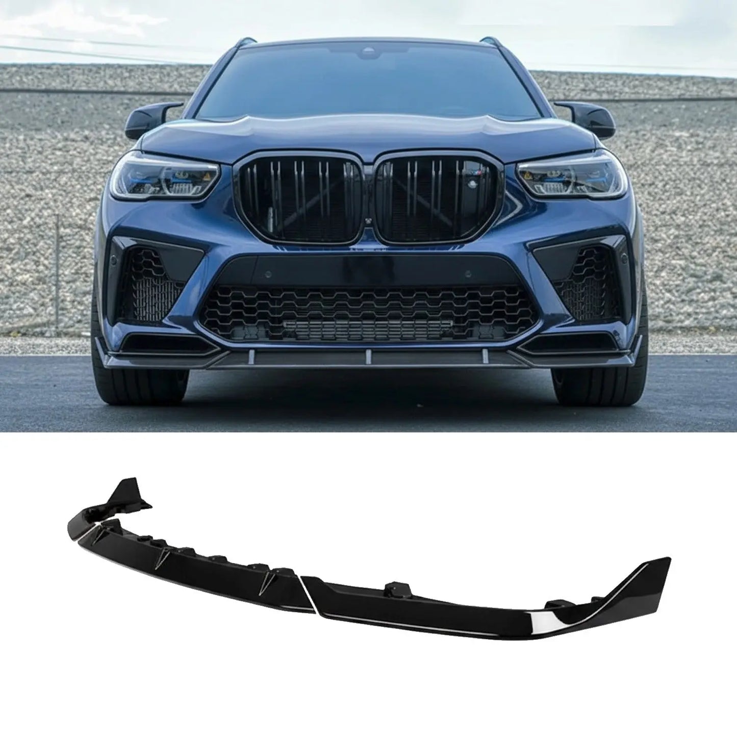 BM X5M F95 (23-25) 3-Piece Competition Style Gloss Black Front Spoiler Max Motorsport