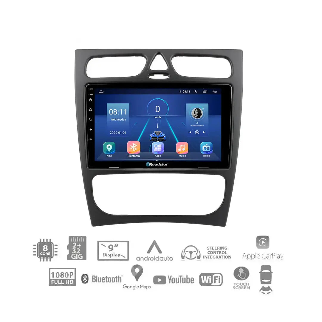 Benz CLK Class W209 (02-06) - 9 Inch Roadstar Android Entertainment & GPS System Roadstar