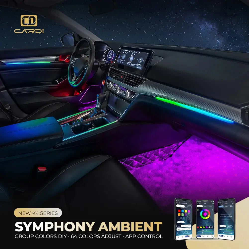 CARDI K4 Series 14-Piece App Controlled RGB Ambient Lighting Kit Max Motorsport