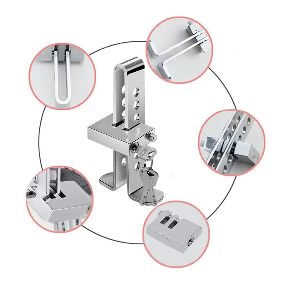 Universal Anti-Theft Stainless Steel Brake / Clutch Foot Pedal Lock Ki ...