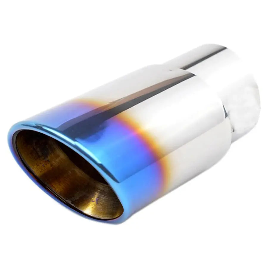 Cowley Burnt Blue Angle Cut Single Exhaust Tailpipe (70mm Outlet) Max Motorsport