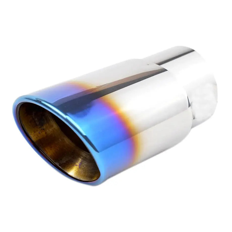 Cowley Burnt Blue Angle Cut Single Exhaust Tailpipe (70mm Outlet) Max Motorsport