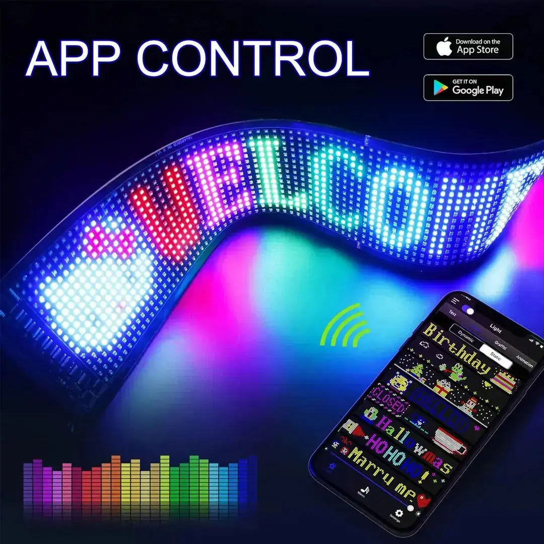 Customisable App Controlled Matrix LED Panel Display Screen - (120mm x ...