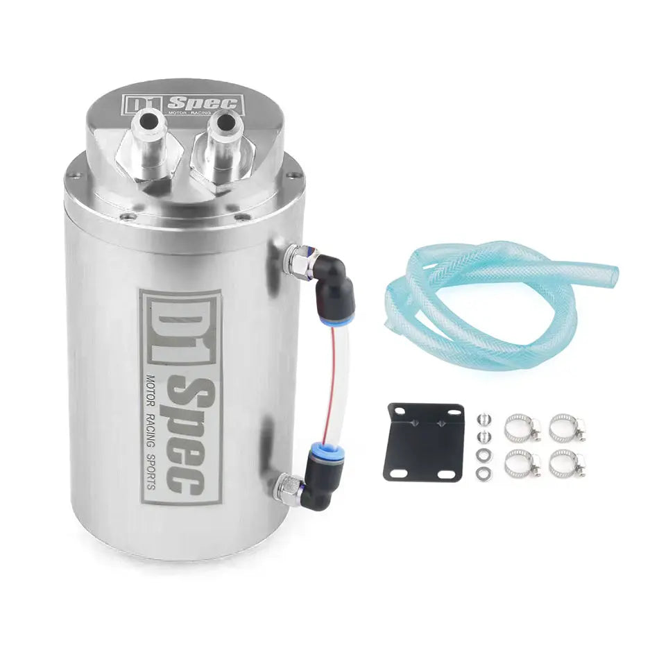 D1 Spec Round Oil Catch Tank (Silver) Max Motorsport