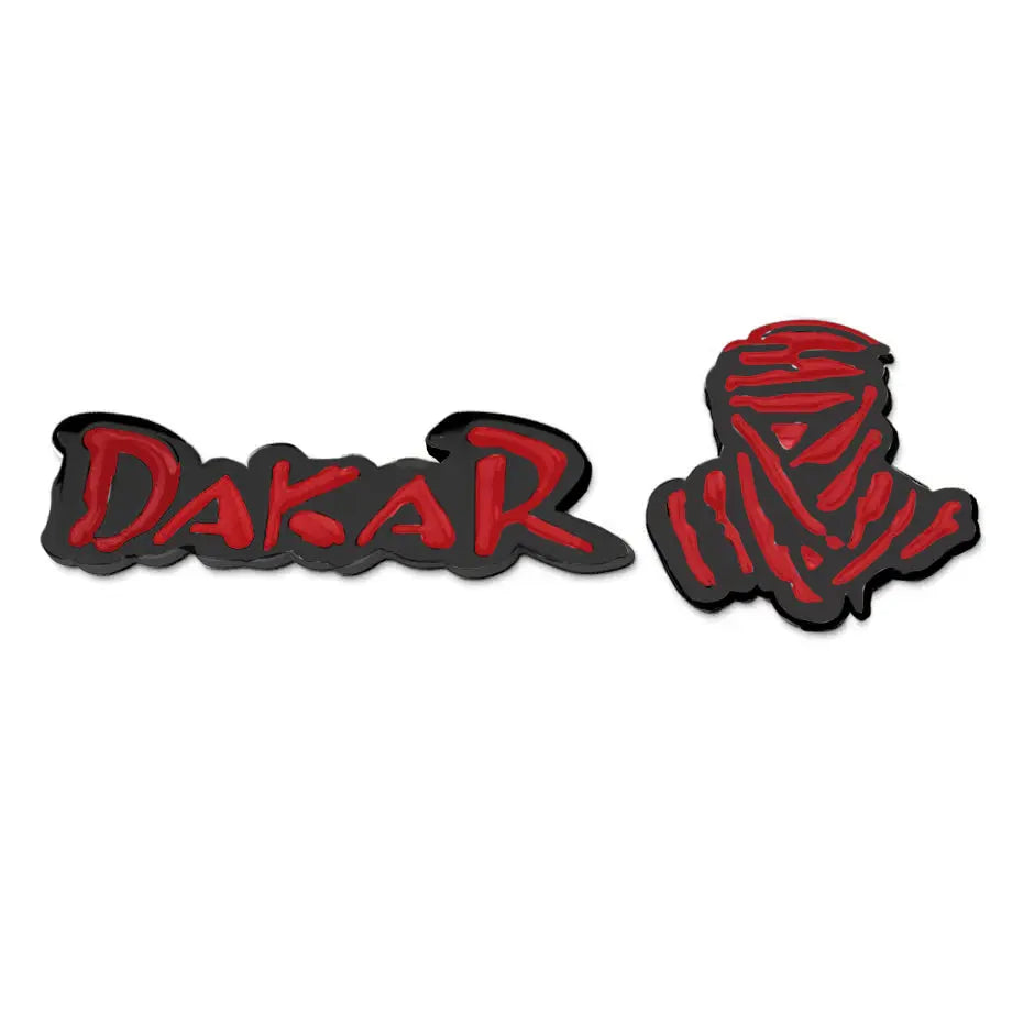 Dakar Rally Logo 2-Piece Metal Bladge (Black & Red) Max Motorsport
