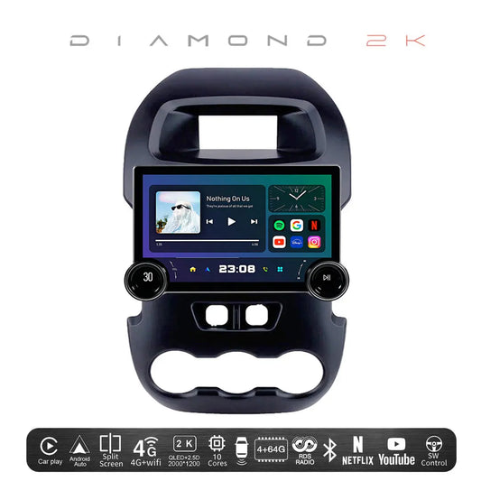 Diamond 2K - 11.5 Inch Dual Knob Android Multimedia Entertainment Unit -  Ford Ranger T6 (12-15) Diamond 2K