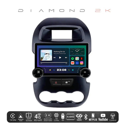 Diamond 2K - 11.5 Inch Dual Knob Android Multimedia Entertainment Unit -  Ford Ranger T6 (12-15) Diamond 2K