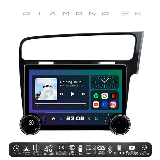 Diamond 2K - 11.5 Inch Dual Knob Android Multimedia Entertainment Unit - VW Golf 7 Diamond 2K