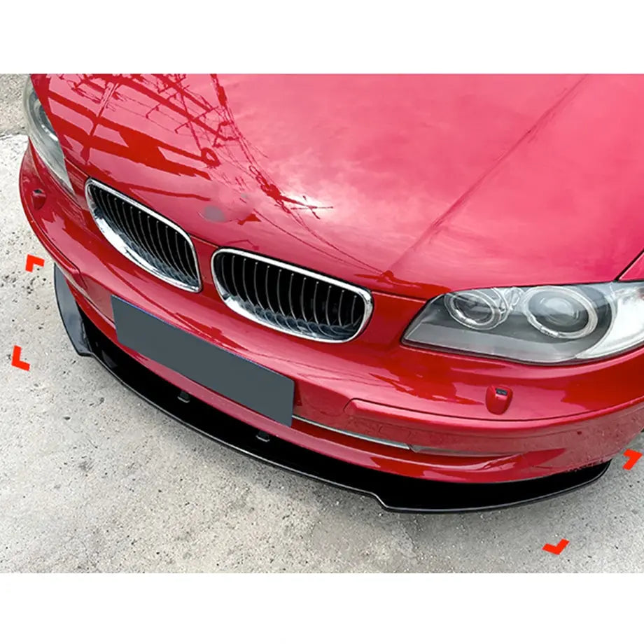 BM E82 / E87 / E88 1-Series 3-Piece Gloss Black Plastic Front Spoiler Max Motorsport