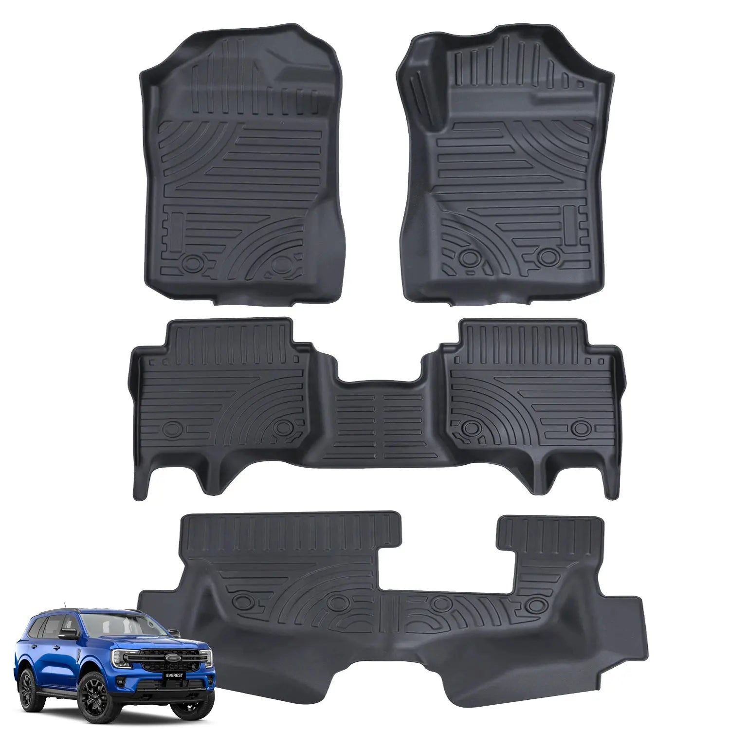 Everest Next Gen (21-On) Moulded TPE Rubber Floor Mats (4-Piece) Max Motorsport