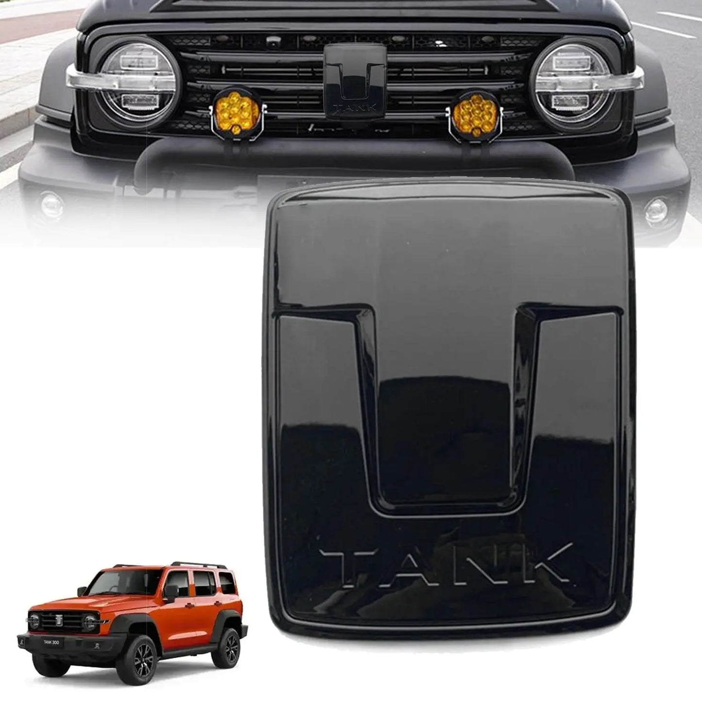 GWM Tank 300 (24-On) Gloss Black Stick-On Emblem Cover Max Motorsport