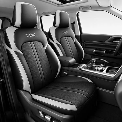 GWM Tank 300 (25-On) Premium Luxury Car Seat Covers - Front & Rear Full Set (Black & Grey) Max Motorsport