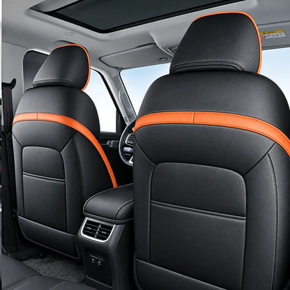 GWM Tank 300 (25-On) Premium Luxury Car Seat Covers - Front & Rear Full Set (Black & Orange) Max Motorsport
