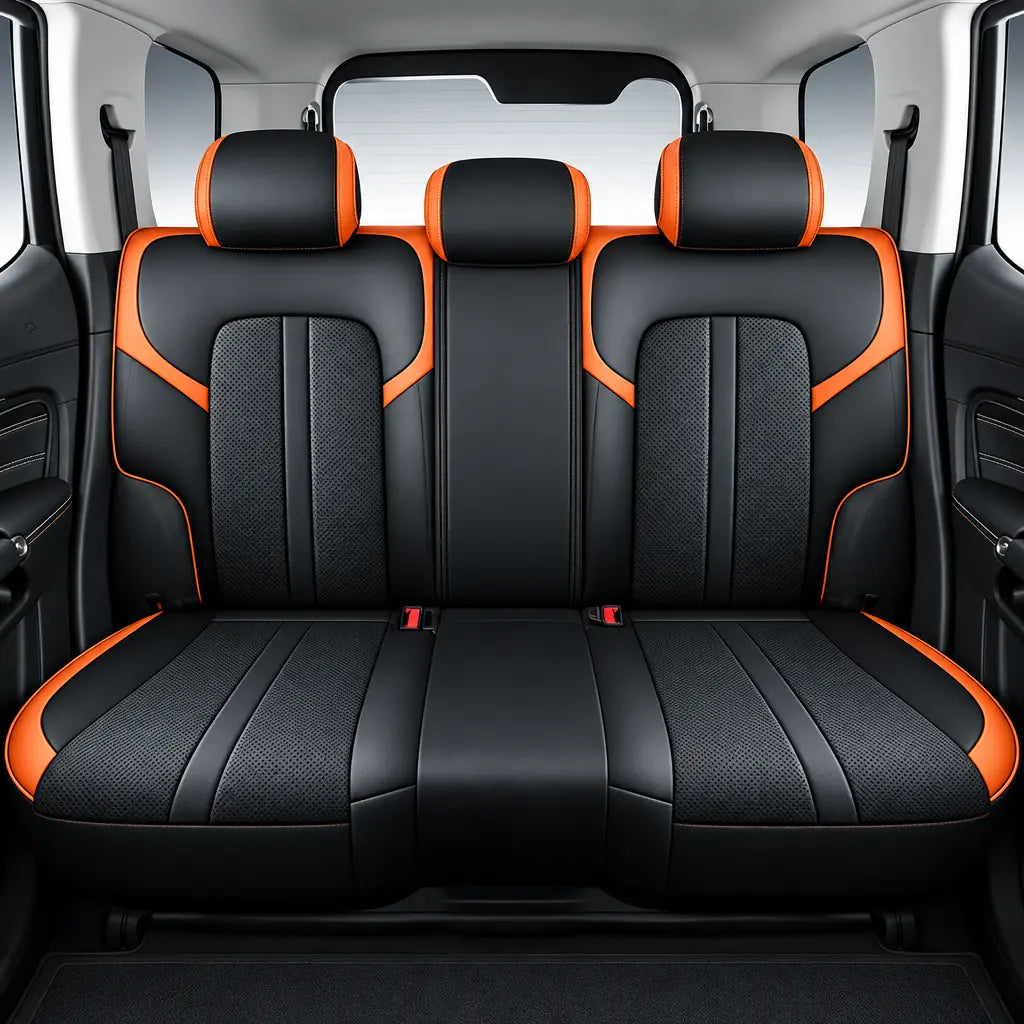 GWM Tank 300 (25-On) Premium Luxury Car Seat Covers - Front & Rear Full Set (Black & Orange) Max Motorsport