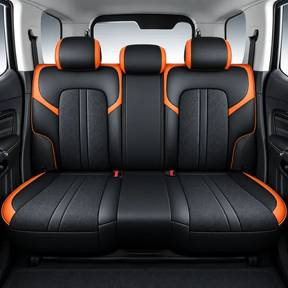 GWM Tank 300 (25-On) Premium Luxury Car Seat Covers - Front & Rear Full Set (Black & Orange) Max Motorsport
