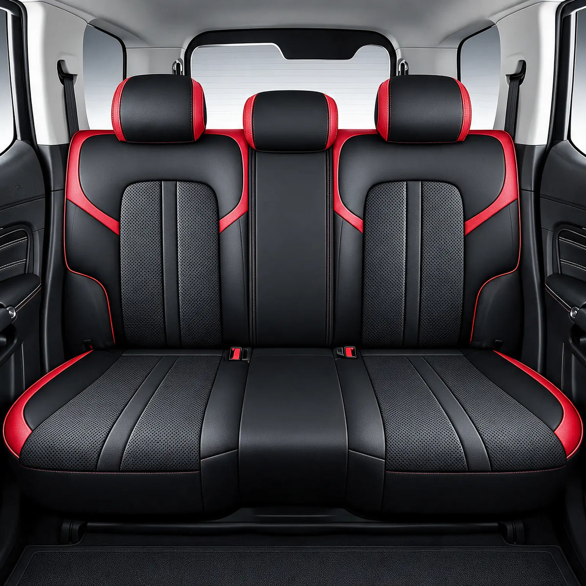GWM Tank 300 (25-On) Premium Luxury Car Seat Covers - Front & Rear Full Set (Black & Red) Max Motorsport