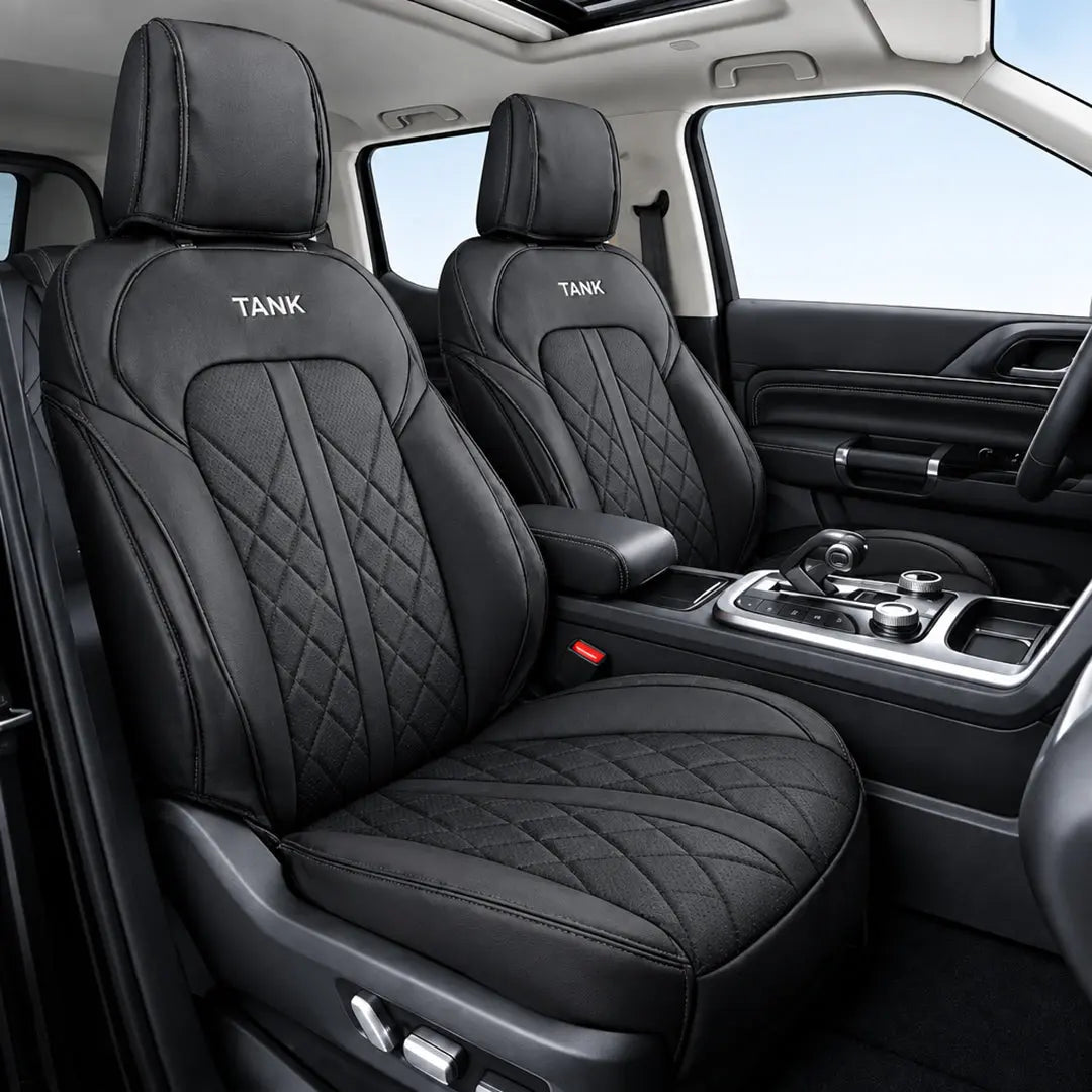 GWM Tank 300 (25-On) Premium Luxury Car Seat Covers - Front & Rear Full Set (Black) Max Motorsport
