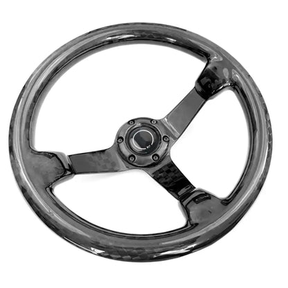 Genuine Forged Carbon Fiber Lightweight Deep Dish Steering Wheel (340mm) Max Motorsport