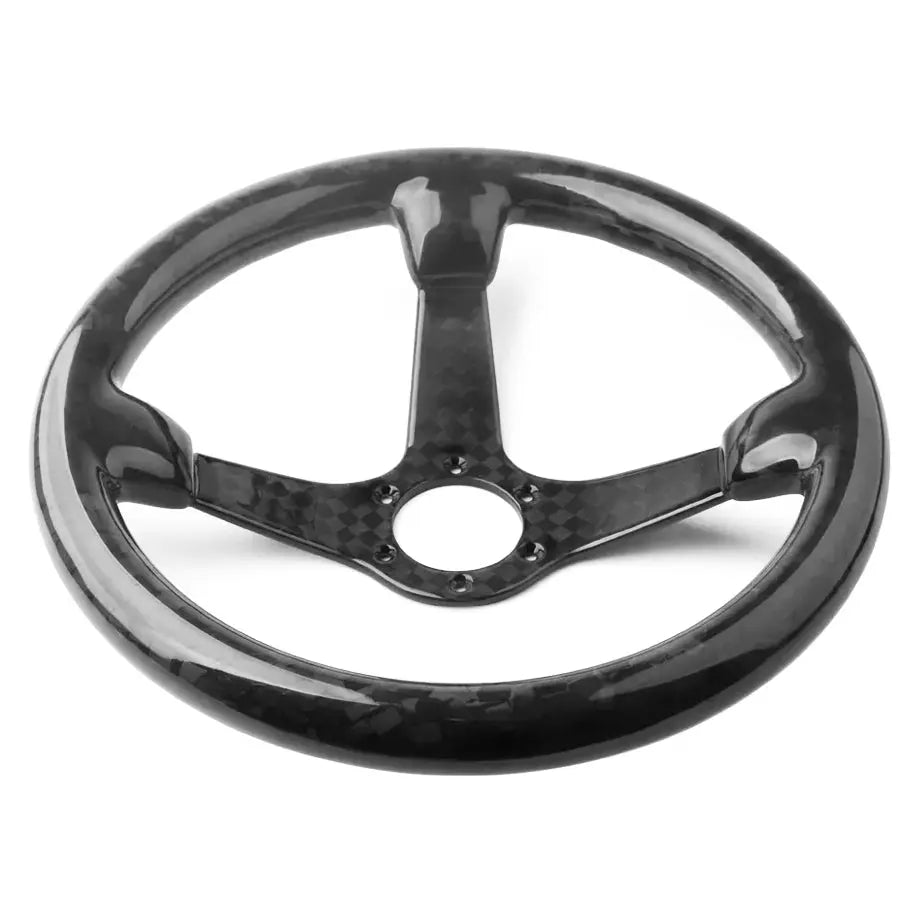 Genuine Forged Carbon Fiber Lightweight Deep Dish Steering Wheel (340mm) Max Motorsport