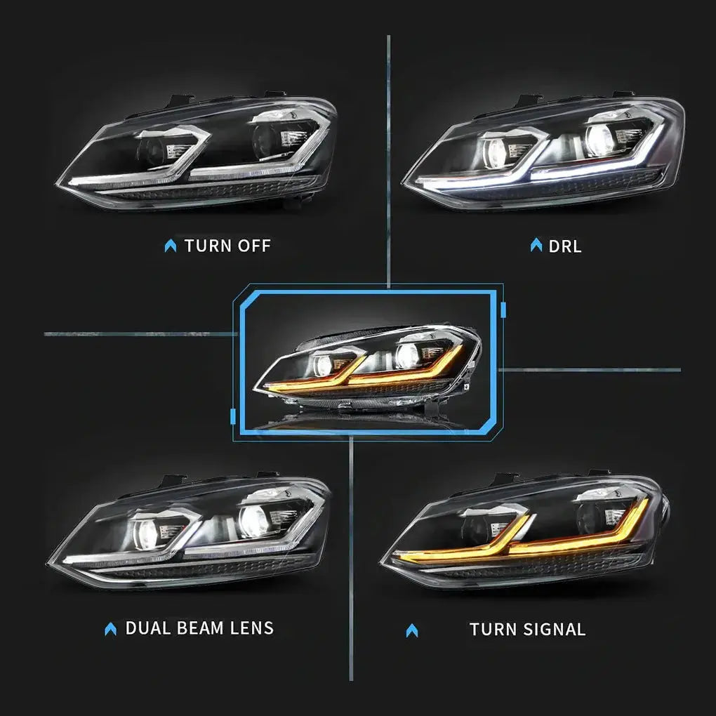 Golf 7.5 Style Projector Headlight -  Suitable To Fit VW Polo 6 (10-On) Max Motorsport