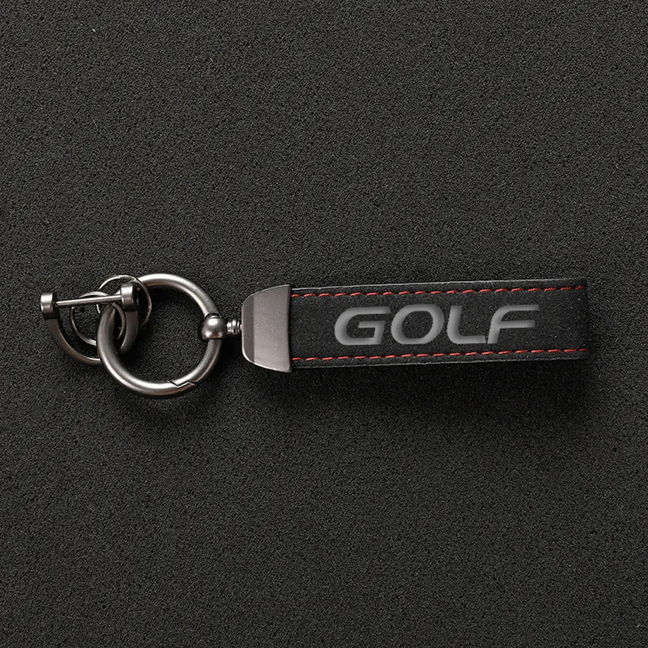 Golf Logo Suede Key Ring Max Motorsport
