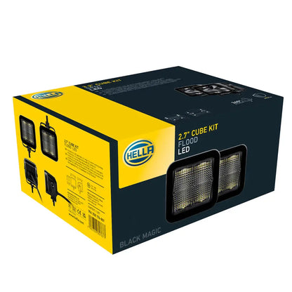 Hella Black Magic 3.2" Cube LED Flood Light Kit Max Motorsport